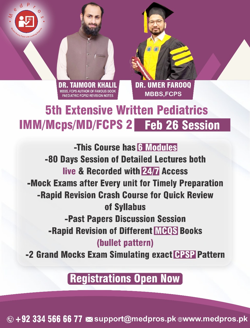 5th Extensive Written Pediatrics IMM/Mcps/MD/FCPS 2 Feb 26 Session